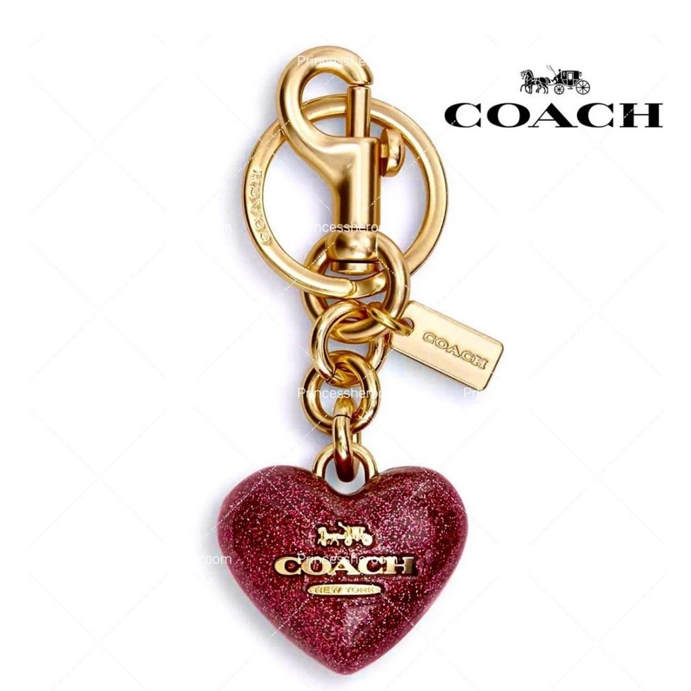 NWOT Coach Red Heart Keychain